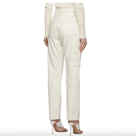 NWT Frame Denim Le Slouch White With Contrast Stitching Carpenter Jean Size 27 - Picture 3 of 12